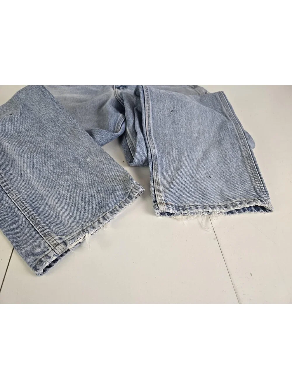 Carhartt Carpenter Jeans 32x30 Baggy Wide Leg Fit Light Wash Distressed Denim